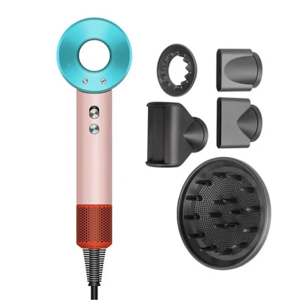 Not a Dyson Pink and Green Hair Styling Tool